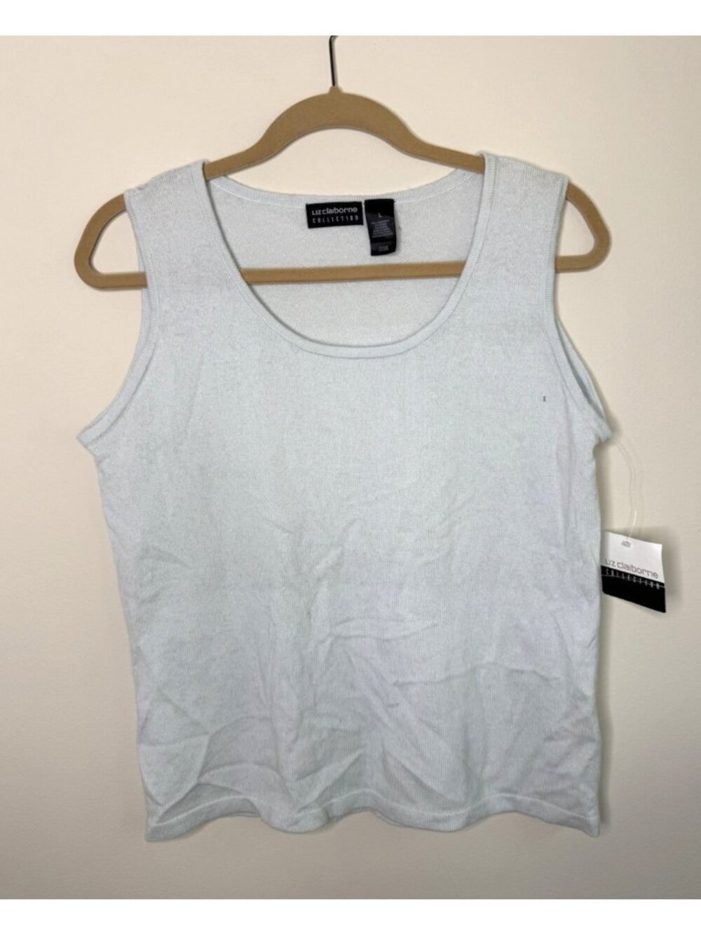 Deadstock Vintage 90s Cashmere Sweater Soft Sleeveless Luxury Blue